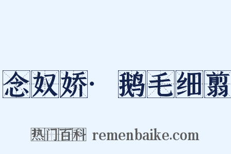念奴娇·鹅毛细翦是什么意思的图片